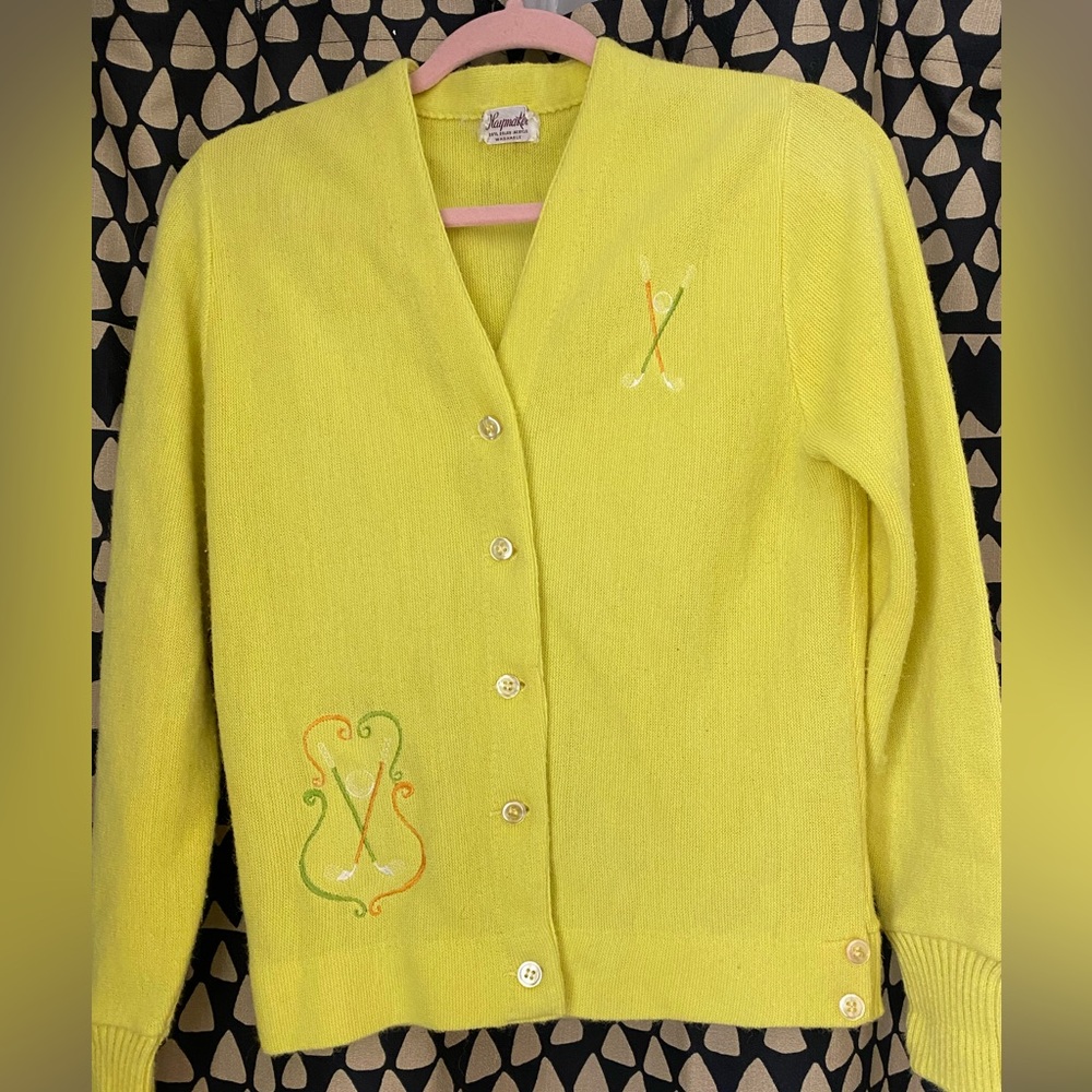 Vintage 60’s Haymaker Cardigan Chartreuse